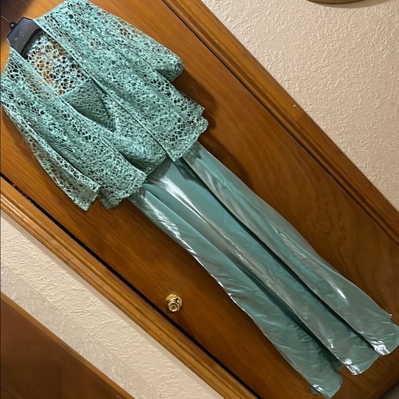 Elegant Green Lace Overlay Dress - Picture 1 of 4